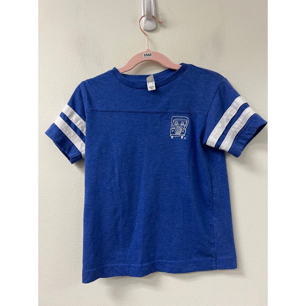 Live and Tell Boys Embroidered Truck Blue and White T Shirt Sz XS